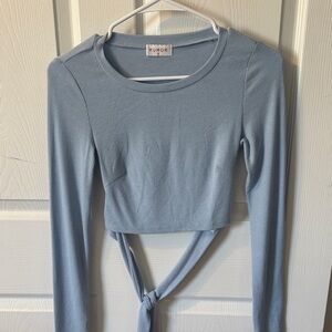 Princess Polly Women's Blue Long Sleeve Top